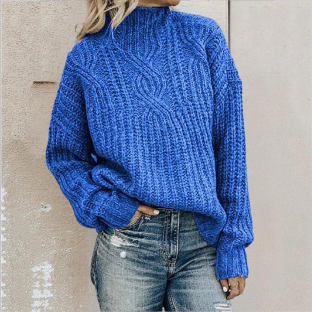 Iris Cable Knit Mock Neck Sweater - view 6