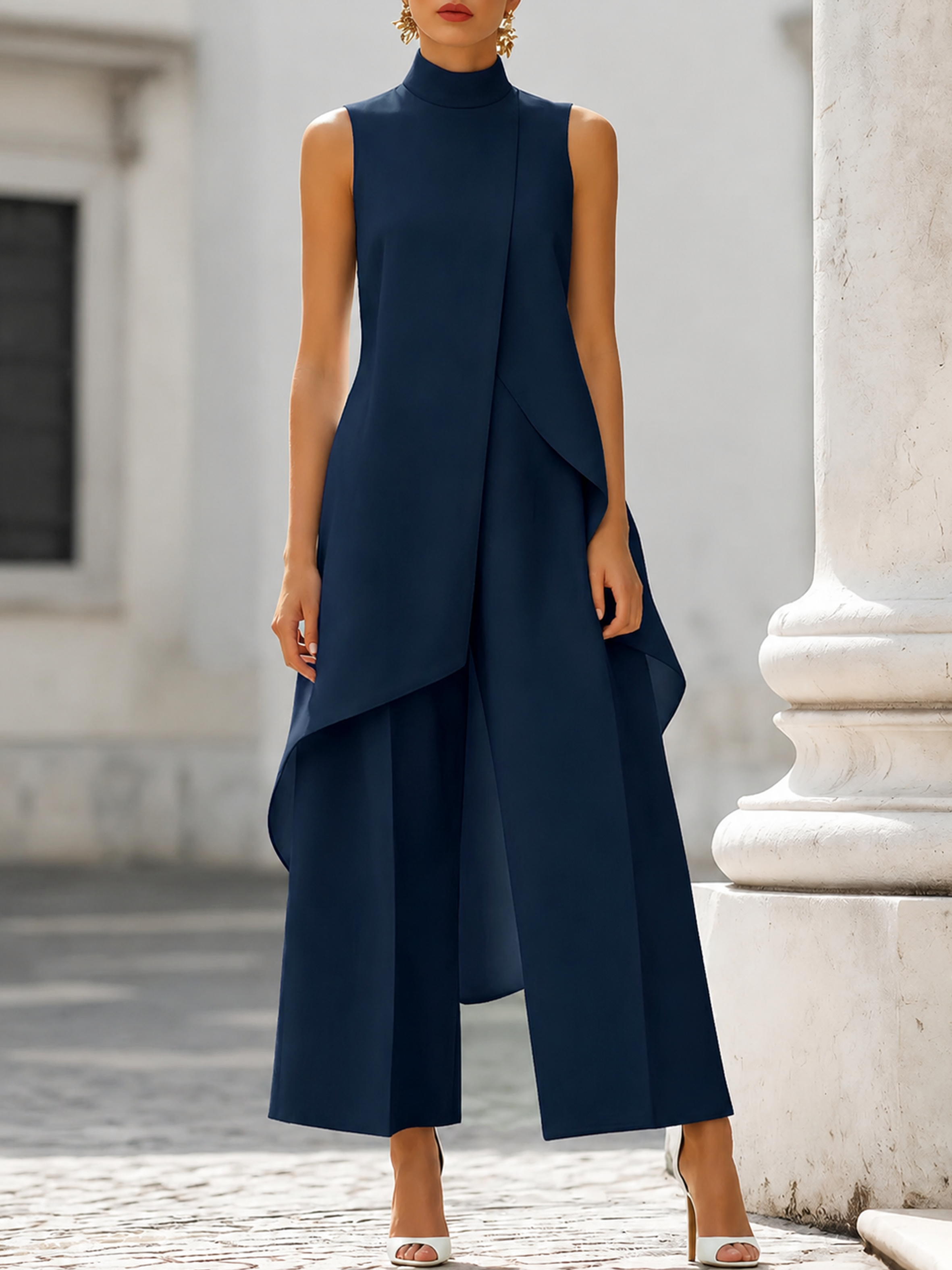 Rosalie Women's Asymmetric Top Wide-Leg Pants Set