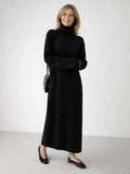 Relaxed turtleneck long sleeve knit maxi dress - view 7