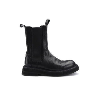 Black chunky platform Chelsea boots for women with elastic side gores - view 5