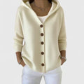 Maeve Hooded Button-Down Cardigan - front view