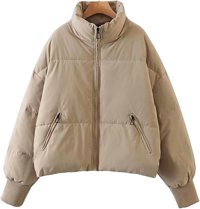 Maude | Stand Collar Zip Pocket Puffer Jacket - view 4