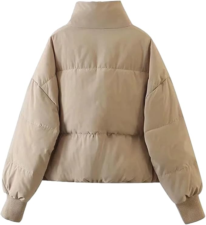 Maude | Stand Collar Zip Pocket Puffer Jacket - view 5