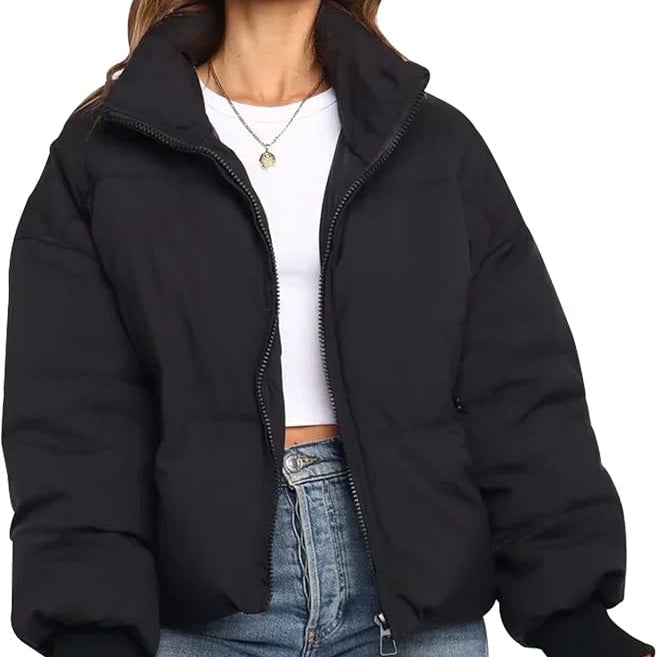 Maude | Stand Collar Zip Pocket Puffer Jacket - view 7