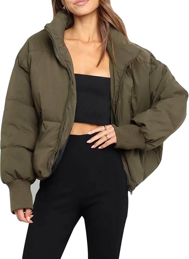 Maude | Stand Collar Zip Pocket Puffer Jacket - view 8