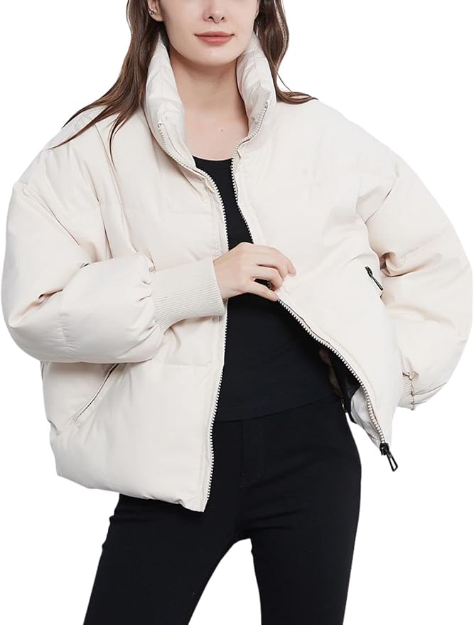 Maude | Stand Collar Zip Pocket Puffer Jacket - view 9