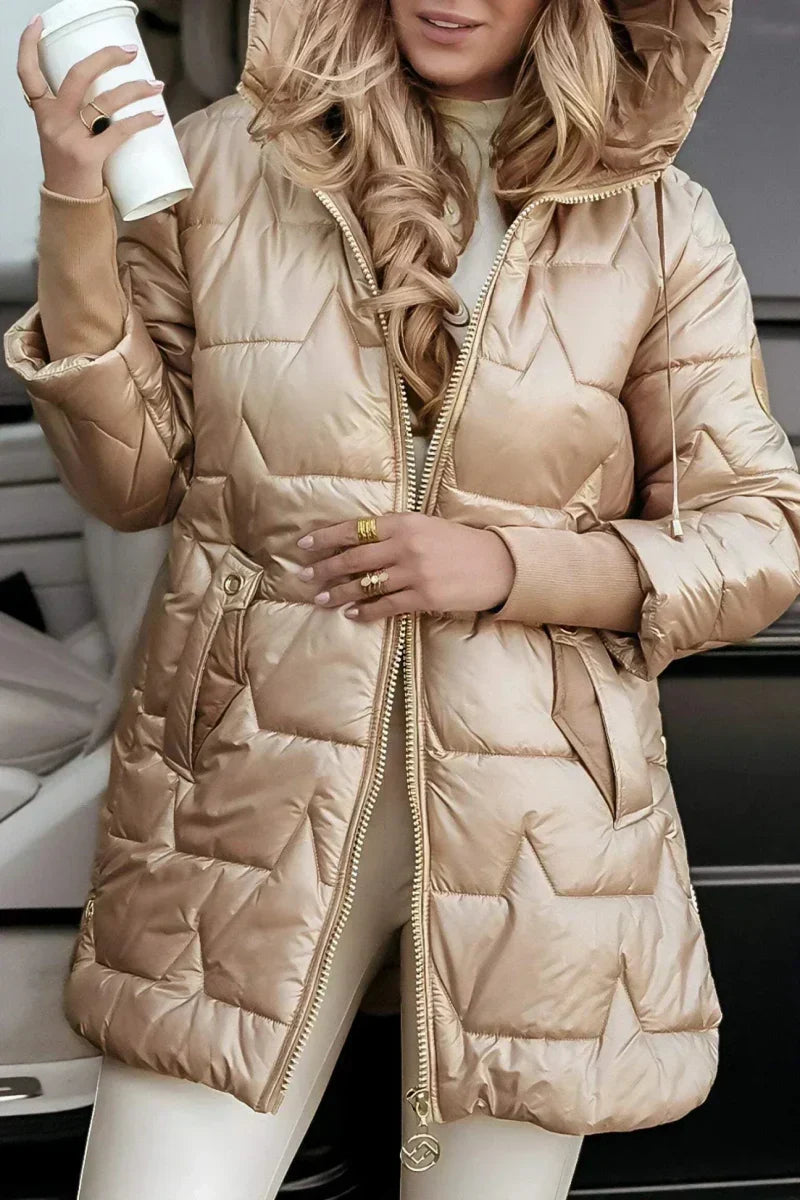 Astrid | Longline Hooded Puffer Jacket - view 6