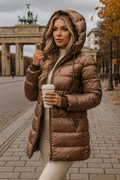 Astrid | Longline Hooded Puffer Jacket - view 2