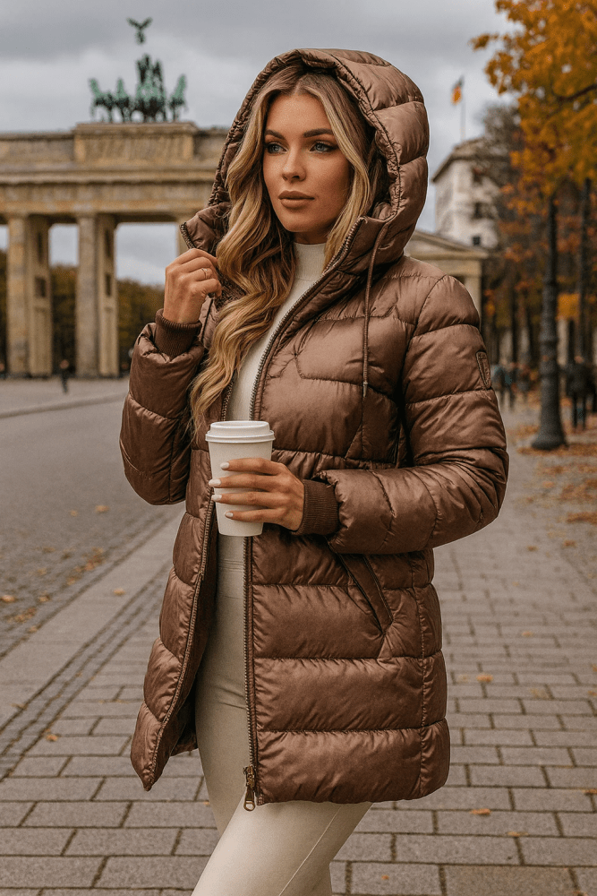 Astrid | Longline Hooded Puffer Jacket - view 2