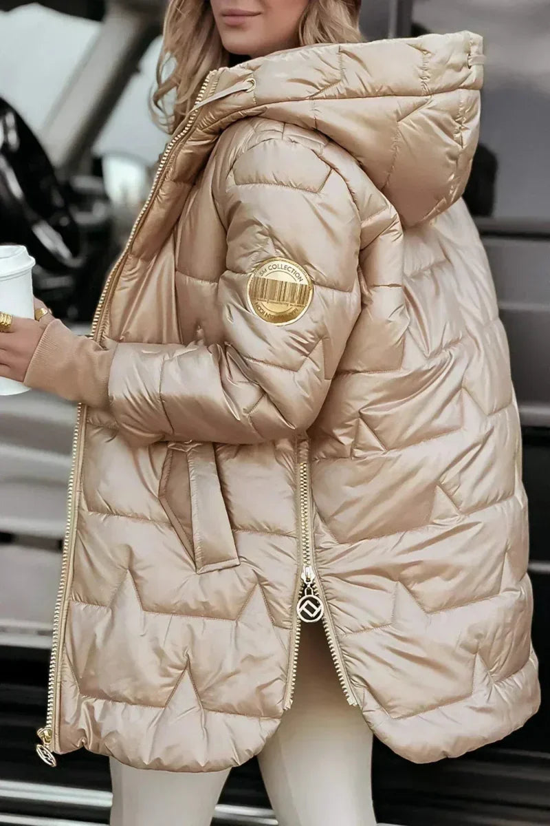 Astrid | Longline Hooded Puffer Jacket - view 5