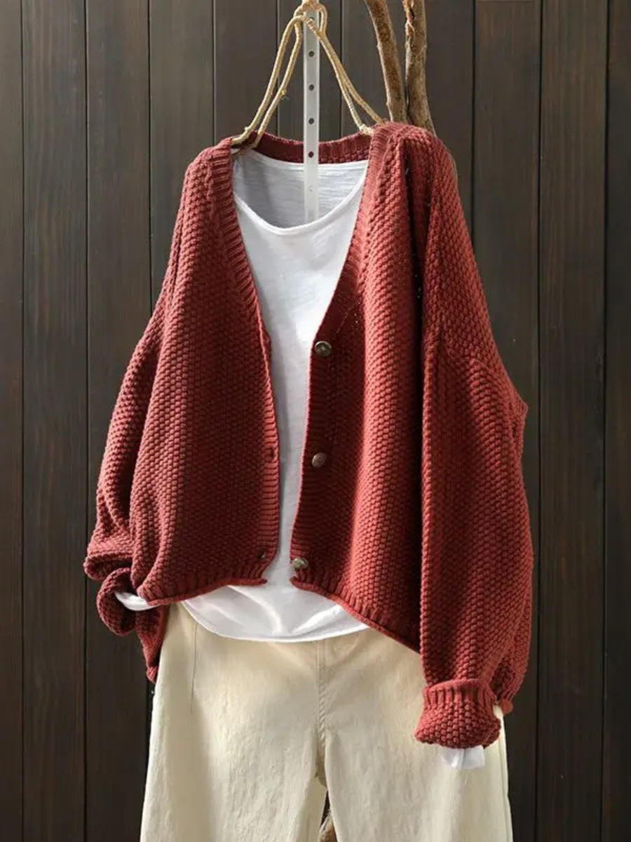 Margot Oversized Chunky Knit Cardigan - front view