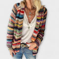 Marlowe Multicolor Striped Open-Front Cardigan - front view