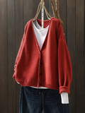 Nora V-Neck Button-Front Cardigan - front view