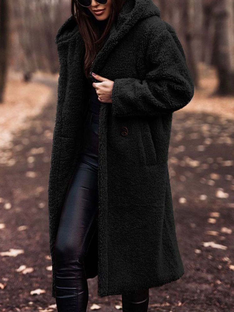 Thora | Oversized Notch Collar Teddy Overcoat - view 4