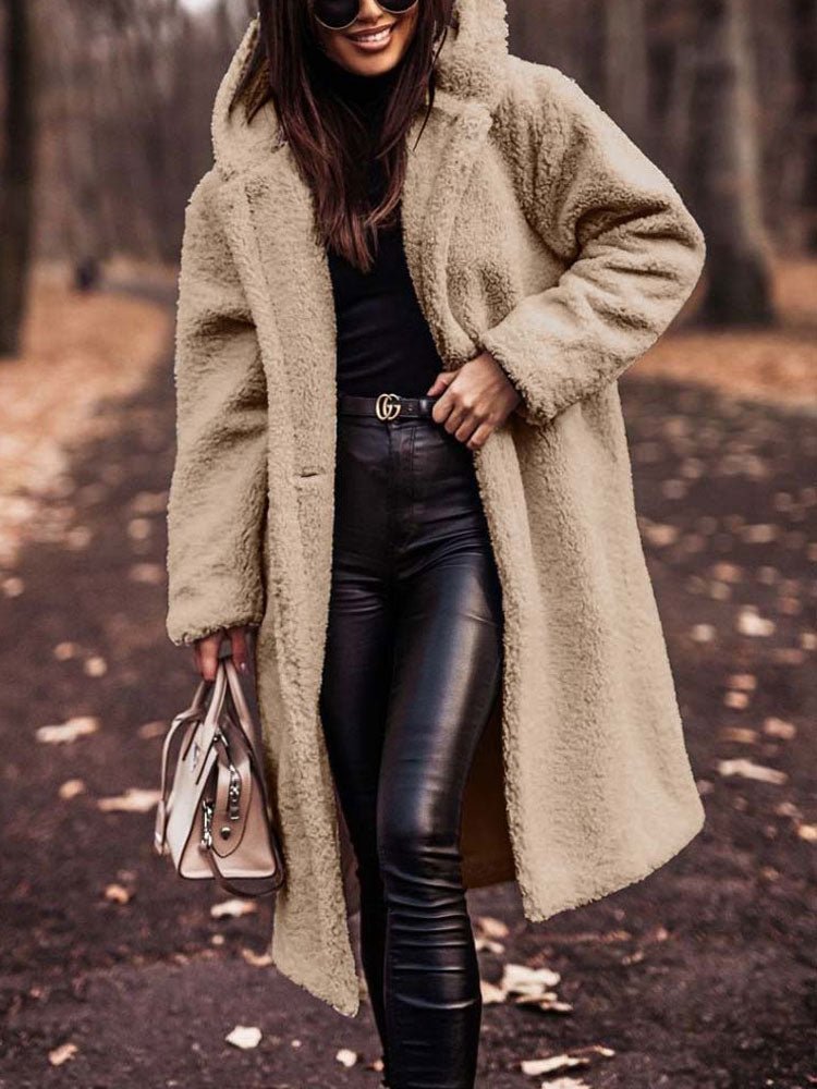 Thora | Oversized Notch Collar Teddy Overcoat - view 5