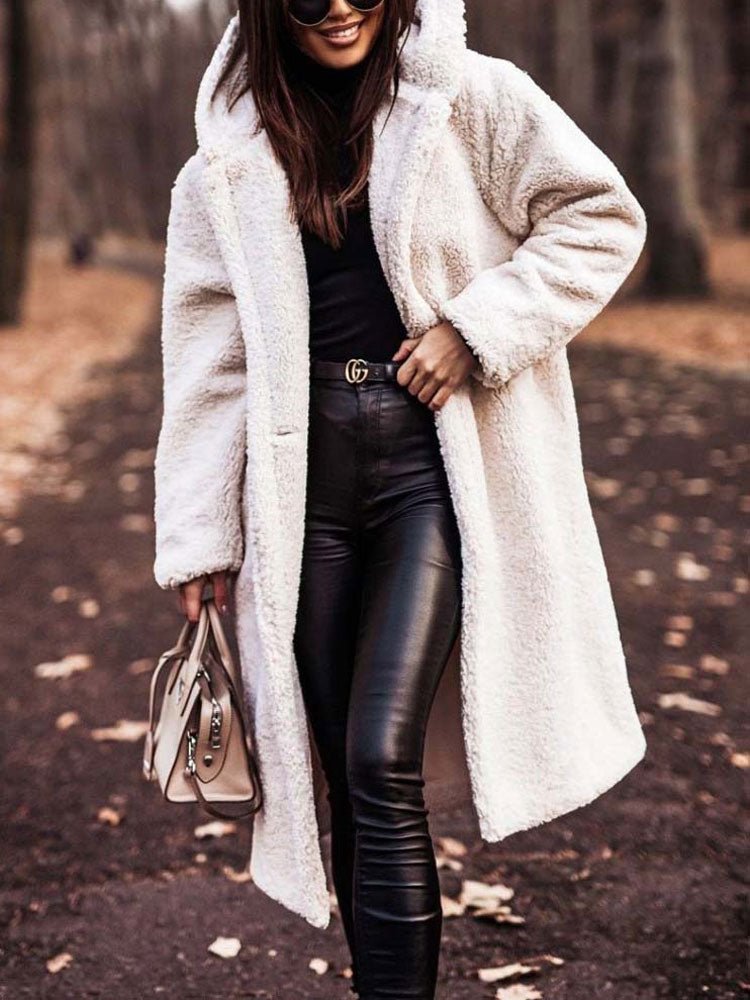 Thora | Oversized Notch Collar Teddy Overcoat - view 10