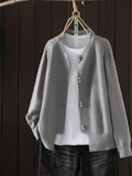 Pearl Button Knit Cardigan - front view