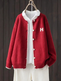 Quinn Varsity Patch Oversized Cardigan - view 2