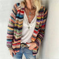 Romy Bold Stripe Open-Front Cardigan - front view