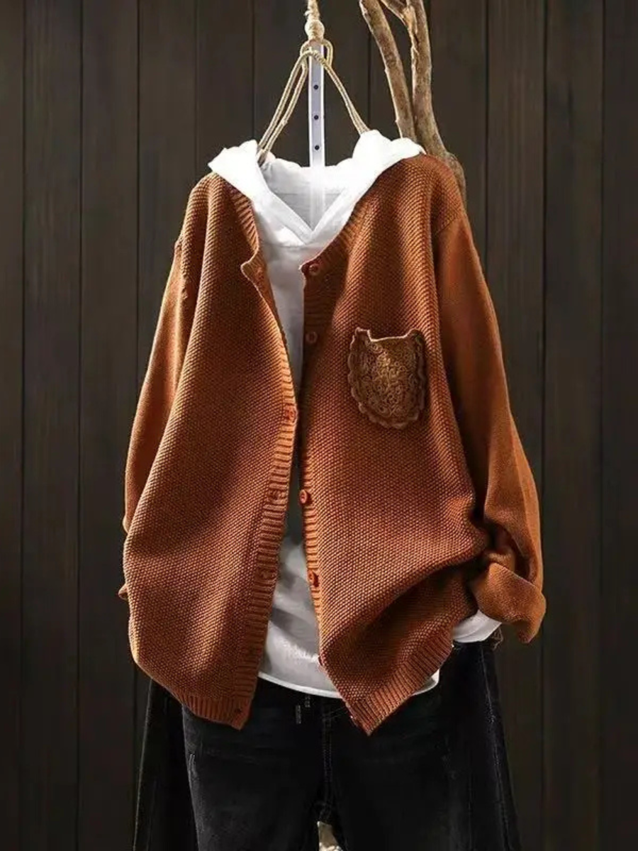 Rosalie Embroidered Pocket Oversized Cardigan - view 4