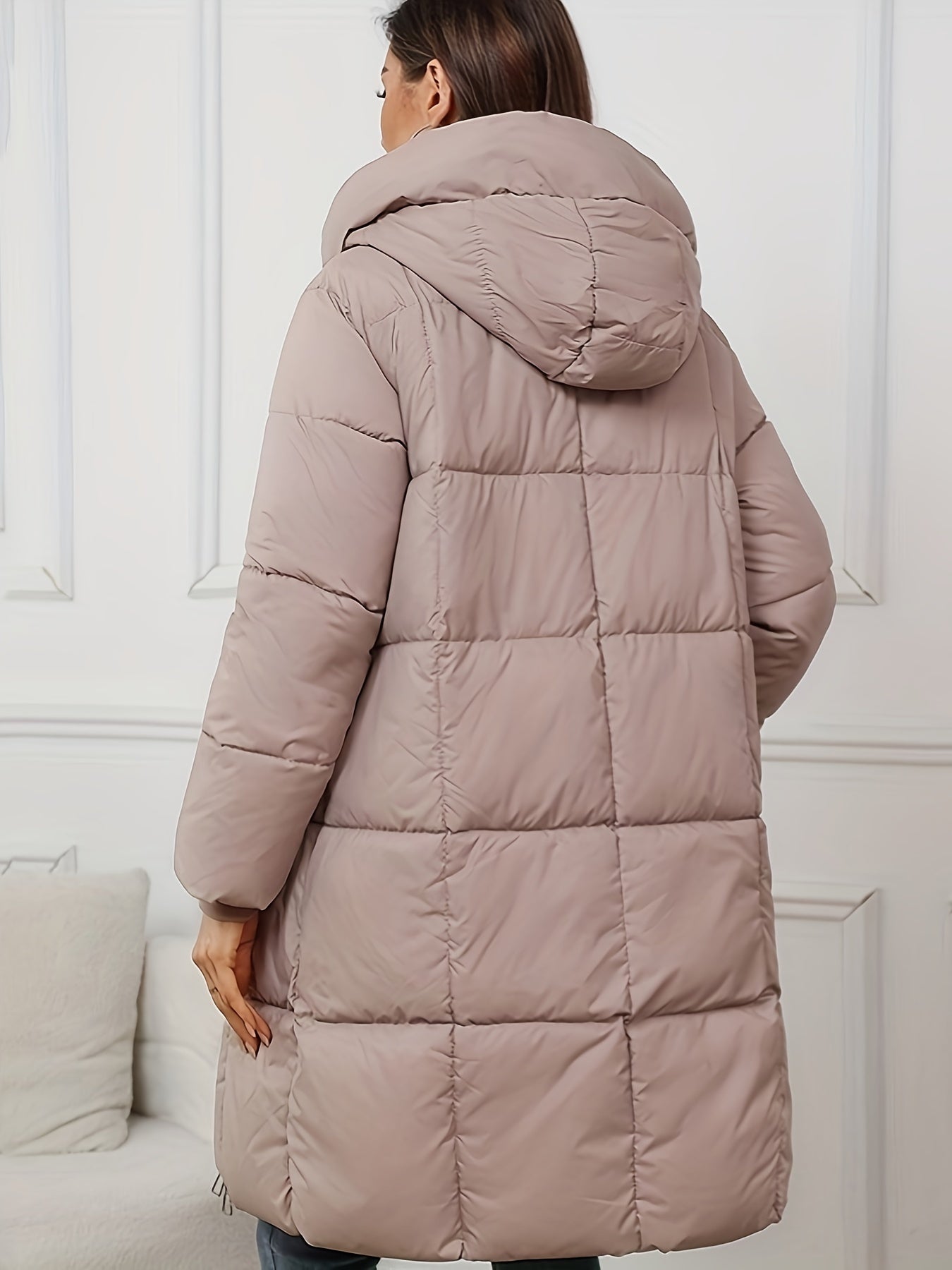 Linnea | Mid Length Hooded Puffer Jacket - view 4