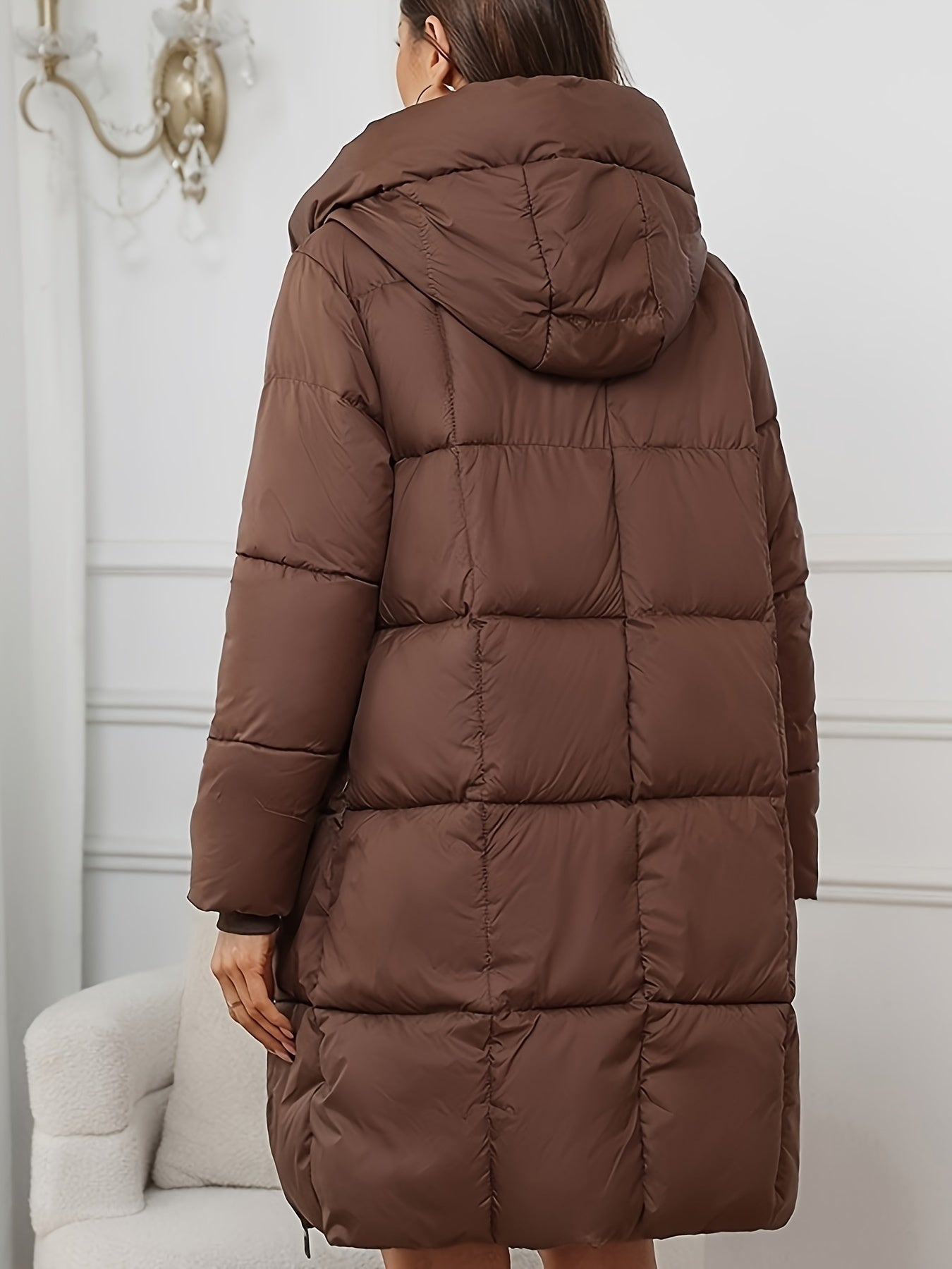 Linnea | Mid Length Hooded Puffer Jacket - view 5