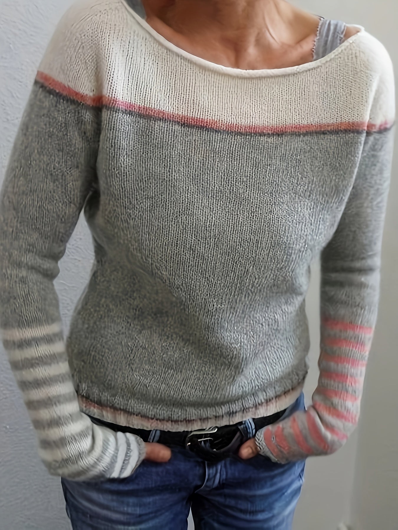 Sabine Striped Boat Neck Sweater - view 2