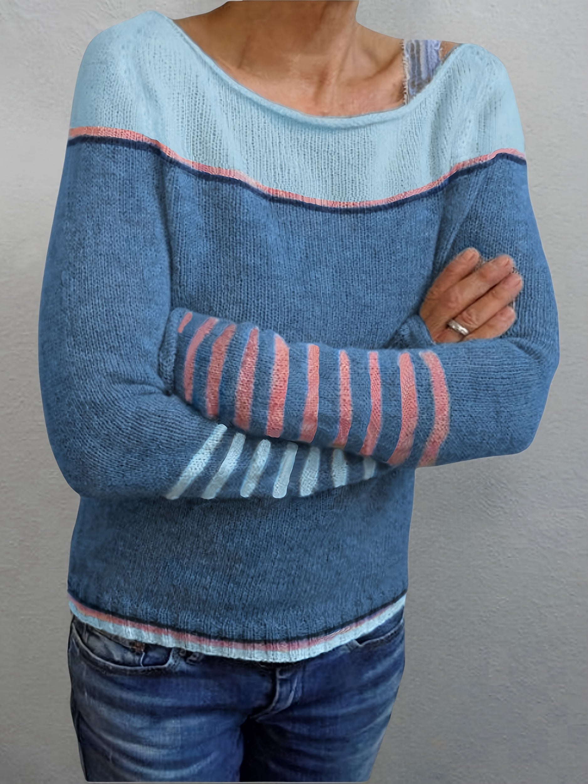 Sabine Striped Boat Neck Sweater - view 5