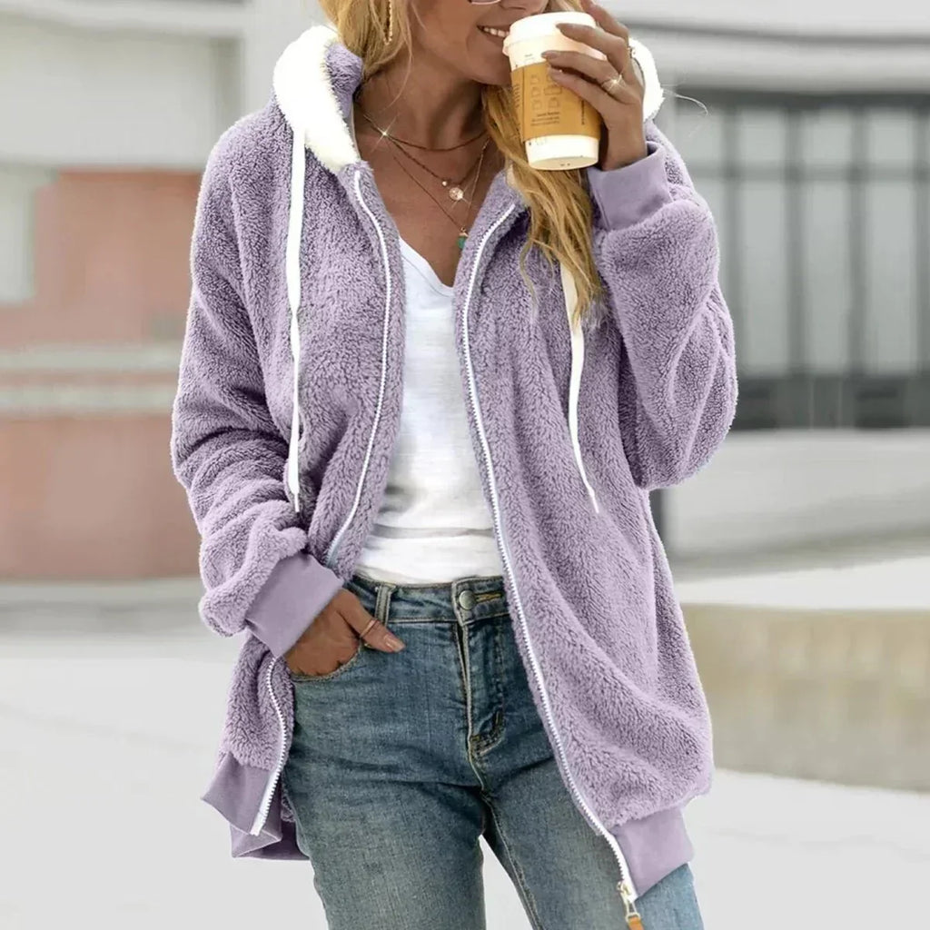 Rosemary | Hooded Sherpa Fleece Jacket - view 3