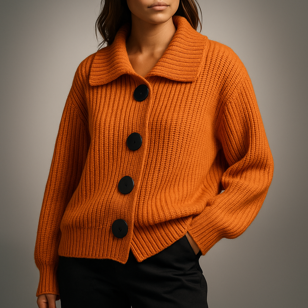 Sienna Ribbed Collared Button Cardigan - view 2
