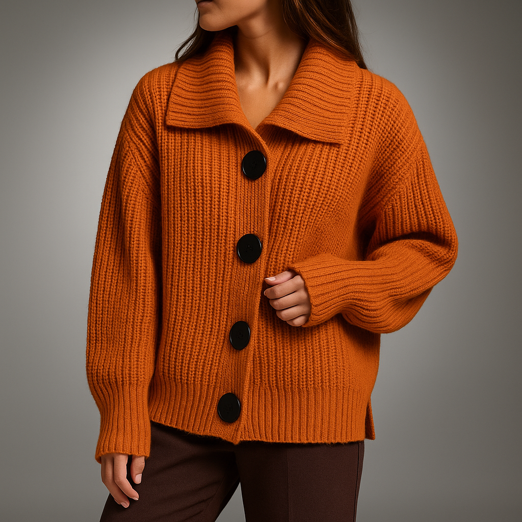 Sienna Ribbed Collared Button Cardigan - view 5