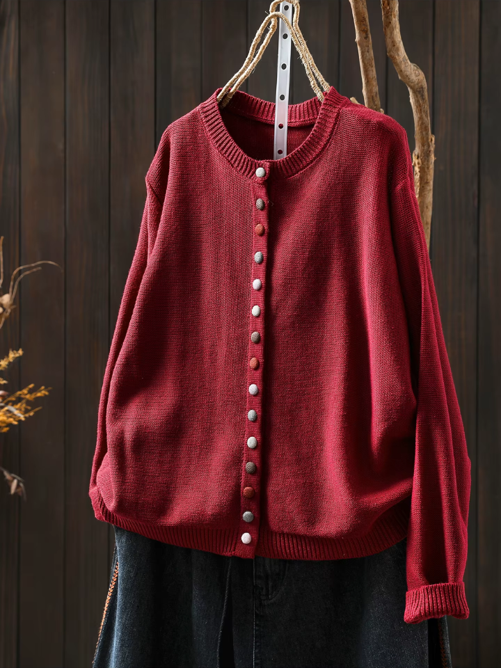 Solène Colorful Button Knit Cardigan - view 2