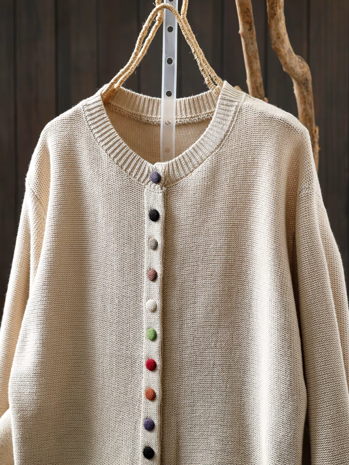 Solène Colorful Button Knit Cardigan - view 3