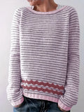 Talia Stripe and Zigzag Knit Sweater - front view