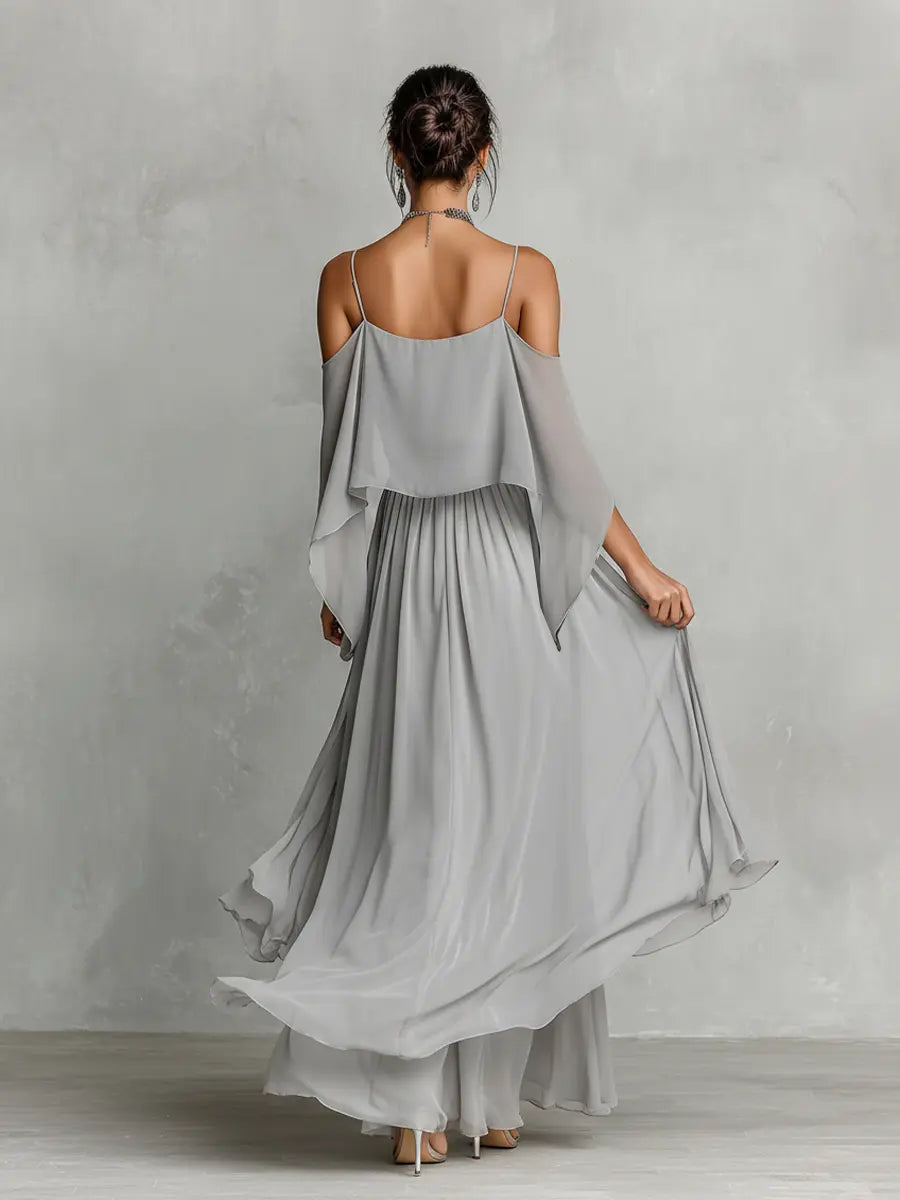 Whitney Women's Chiffon Cold-Shoulder Set