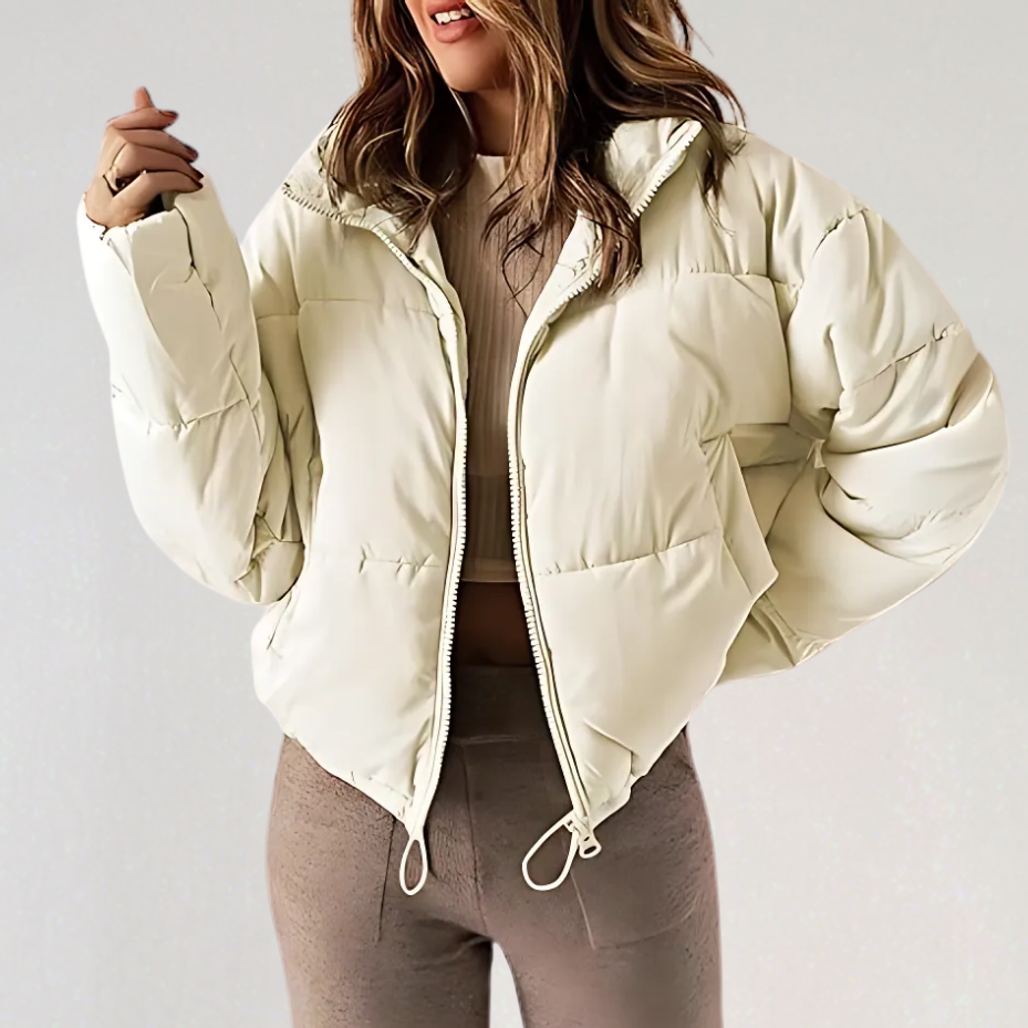 Nyla | High Collar Drawstring Hem Puffer Jacket - view 6