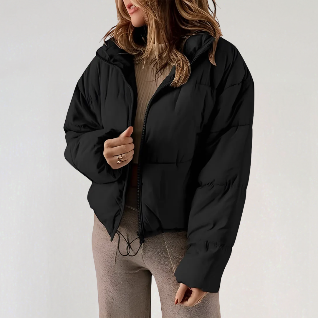 Nyla | High Collar Drawstring Hem Puffer Jacket - view 4