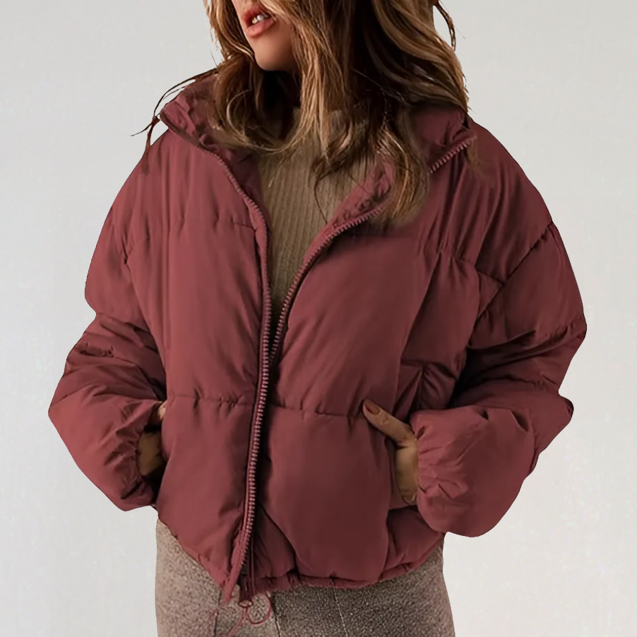 Nyla | High Collar Drawstring Hem Puffer Jacket - view 5
