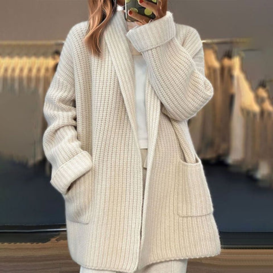 Willa Open Front Pocket Cardigan - front view