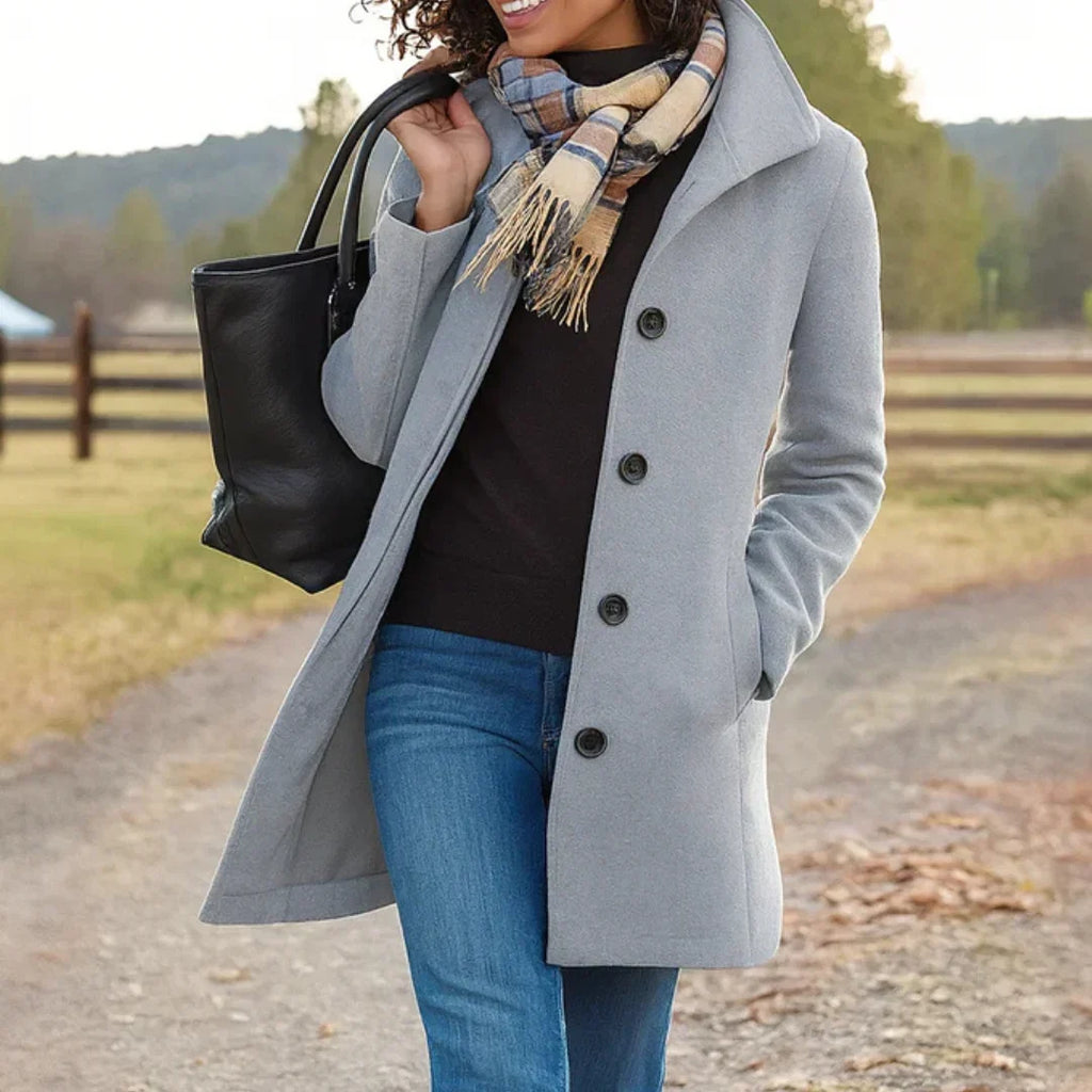 Harriet | Double Breasted Notch Lapel Pea Coat - view 5