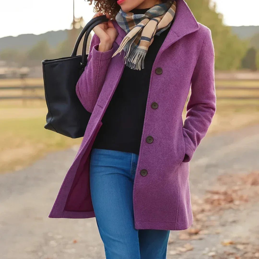 Harriet | Double Breasted Notch Lapel Pea Coat - view 6